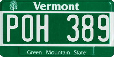 VT license plate POH389