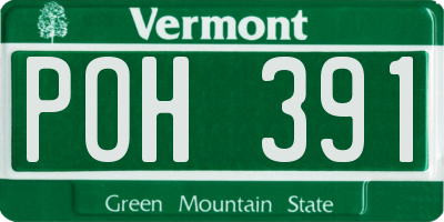 VT license plate POH391