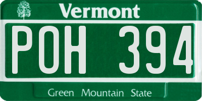 VT license plate POH394