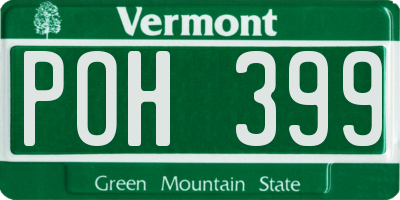 VT license plate POH399
