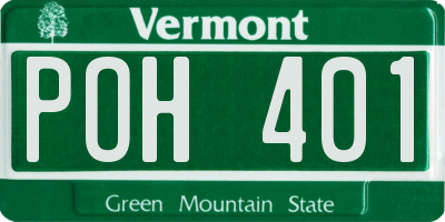 VT license plate POH401