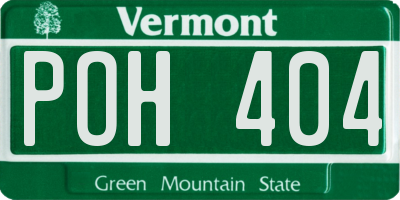 VT license plate POH404