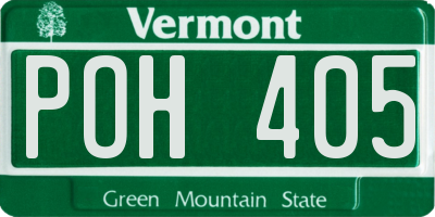 VT license plate POH405