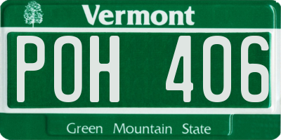 VT license plate POH406