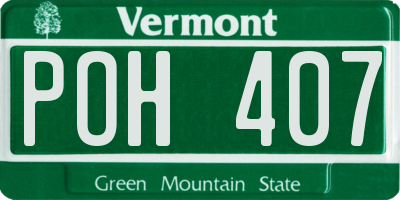VT license plate POH407