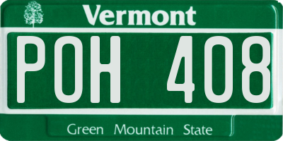 VT license plate POH408