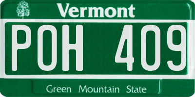 VT license plate POH409