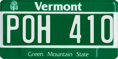 VT license plate POH410