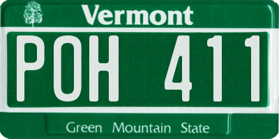 VT license plate POH411