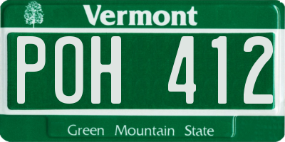 VT license plate POH412