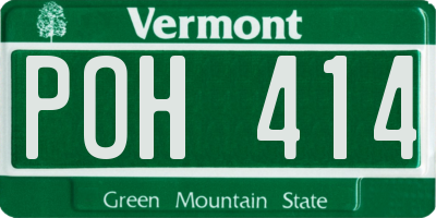 VT license plate POH414