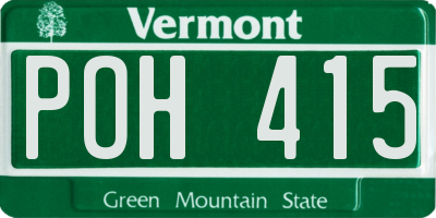 VT license plate POH415