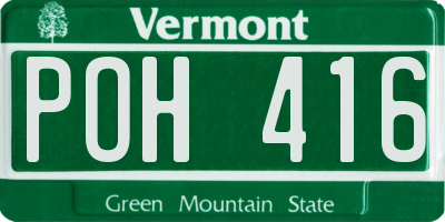 VT license plate POH416