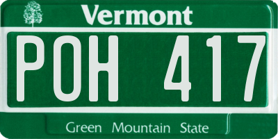 VT license plate POH417