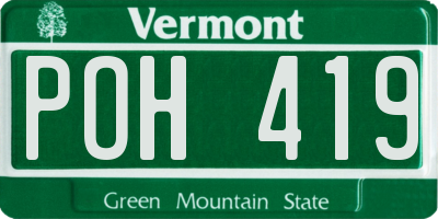 VT license plate POH419