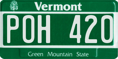 VT license plate POH420