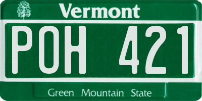 VT license plate POH421