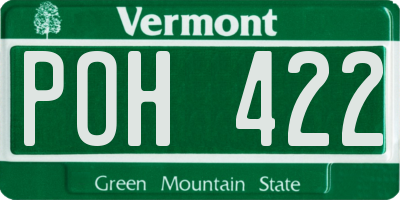 VT license plate POH422