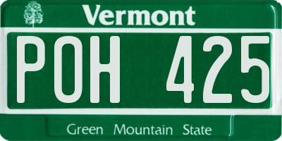 VT license plate POH425