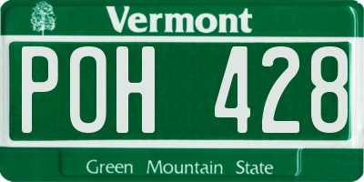 VT license plate POH428