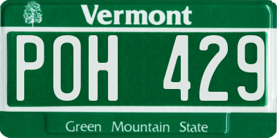 VT license plate POH429