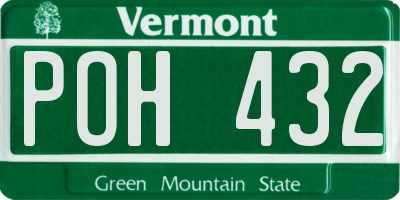VT license plate POH432