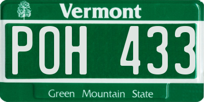 VT license plate POH433