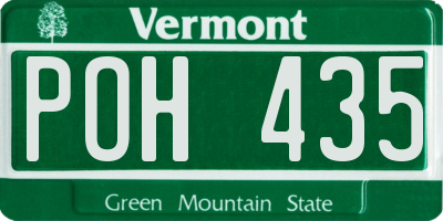 VT license plate POH435