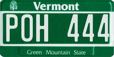 VT license plate POH444