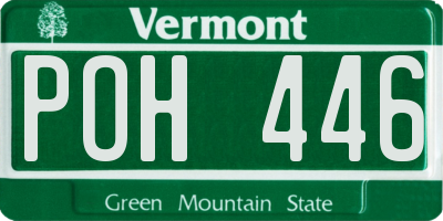 VT license plate POH446