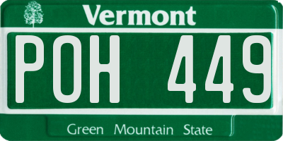 VT license plate POH449