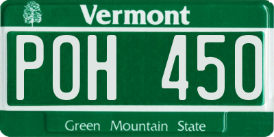 VT license plate POH450