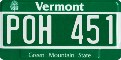 VT license plate POH451