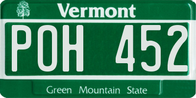 VT license plate POH452