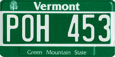VT license plate POH453