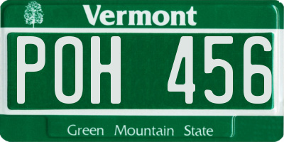 VT license plate POH456