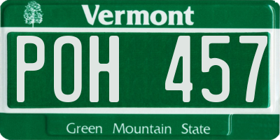 VT license plate POH457