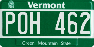 VT license plate POH462