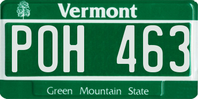 VT license plate POH463