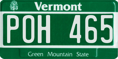 VT license plate POH465