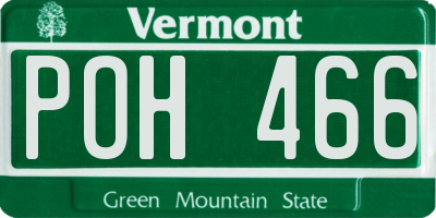 VT license plate POH466