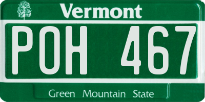 VT license plate POH467