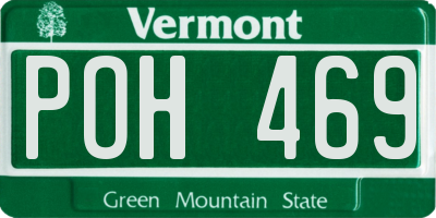VT license plate POH469