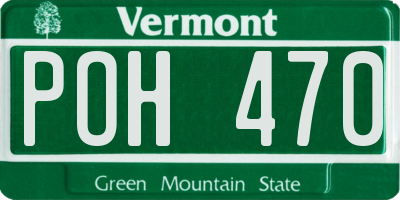 VT license plate POH470