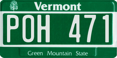 VT license plate POH471