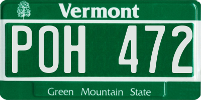 VT license plate POH472