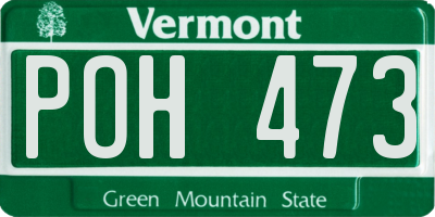 VT license plate POH473