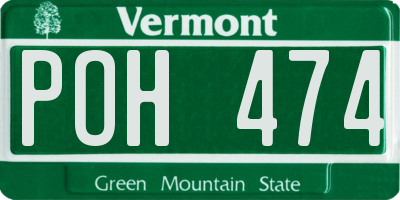 VT license plate POH474