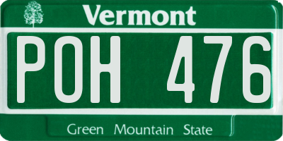 VT license plate POH476