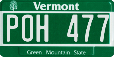 VT license plate POH477